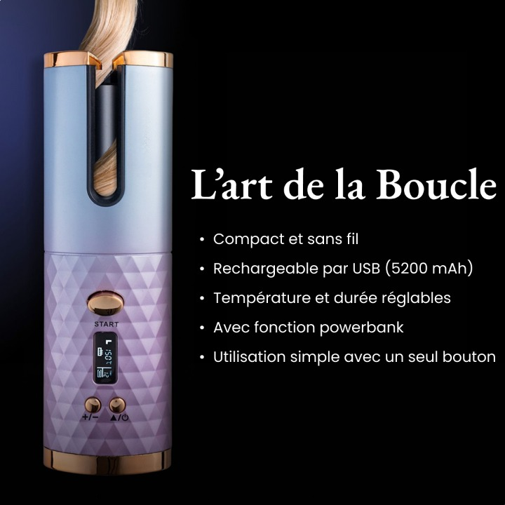 Fer à Friser Automatique Sans Fil A42F – Boucles Faciles, Élégance Instantanée