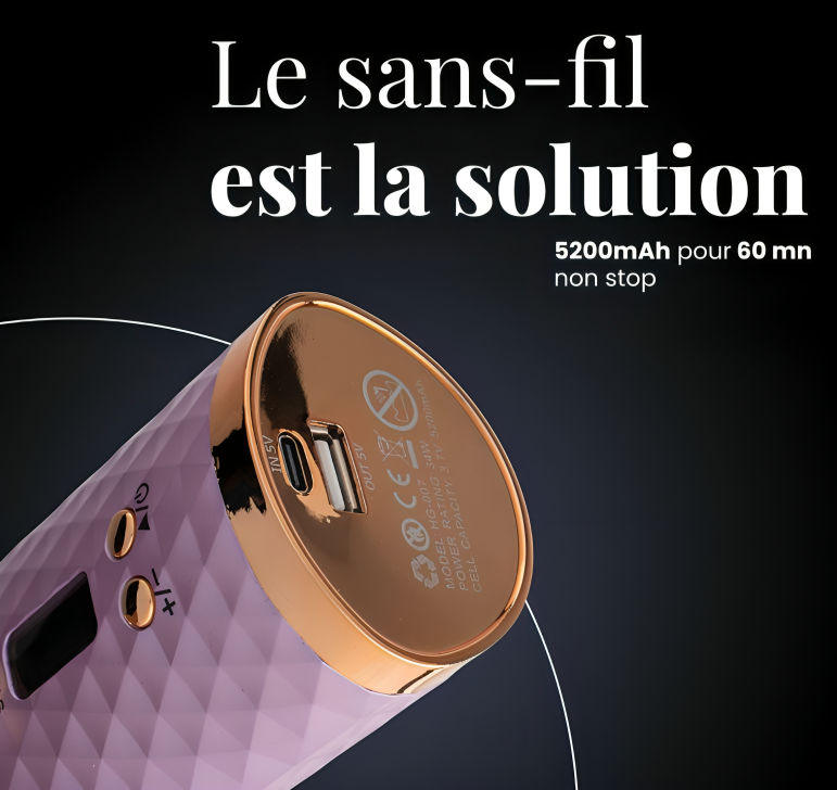 Fer à Friser Automatique Sans Fil A42F – Boucles Faciles, Élégance Instantanée