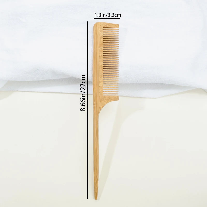 Lot de 2 Peignes en Bambou Naturel – Écologique & Antistatique pour Cheveux Bouclés, Lisses & Crépus