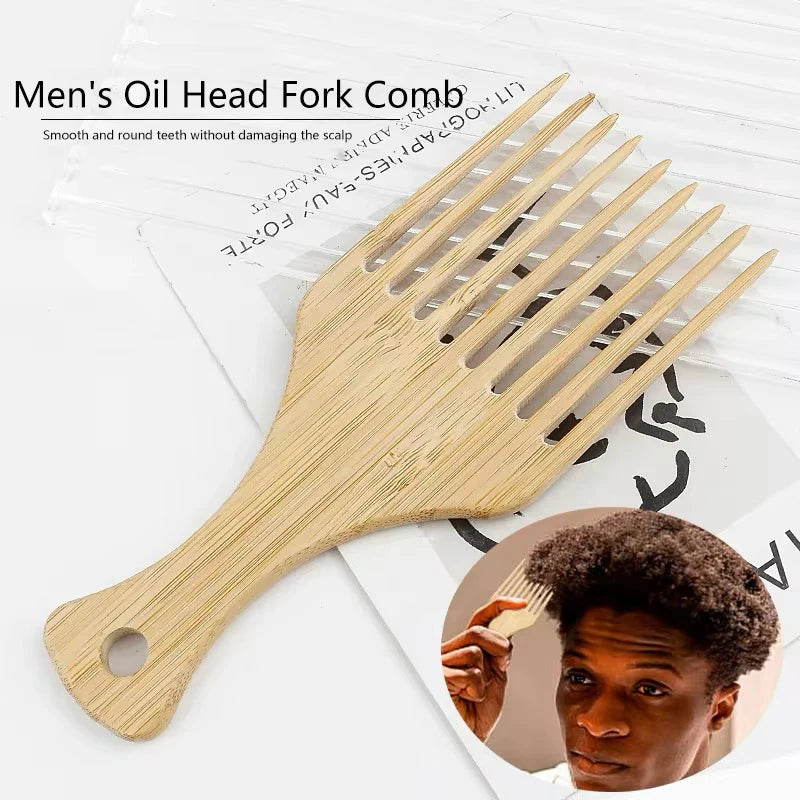 Lot de 2 Peignes en Bambou Naturel – Écologique & Antistatique pour Cheveux Bouclés, Lisses & Crépus