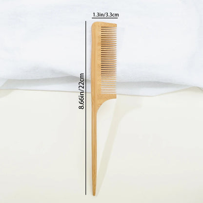 Lot de 2 Peignes en Bambou Naturel – Écologique & Antistatique pour Cheveux Bouclés, Lisses & Crépus