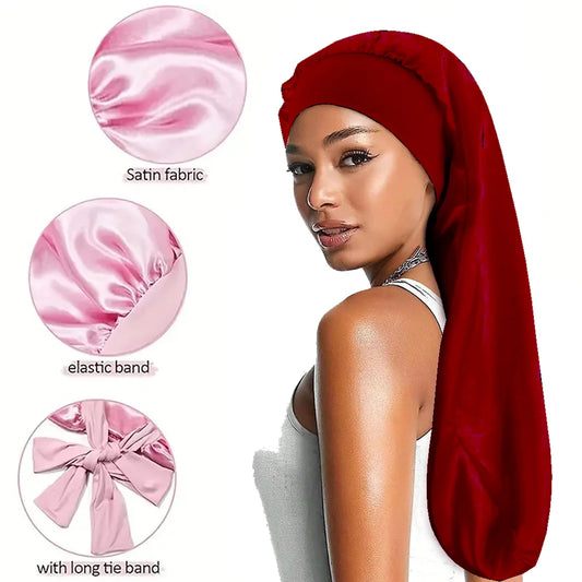 Bonnet de Nuit en Satin - 9 Couleurs | Bonnet Cheveux Bouclés & Crépus - Taille Unique Confortable